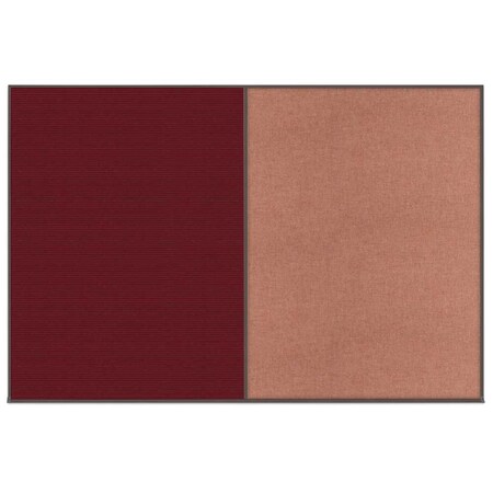United Visual Products Enclosed Corkboard, 1 Door, 72"x36", 4" Fra UV3404-SATIN-PUMICE